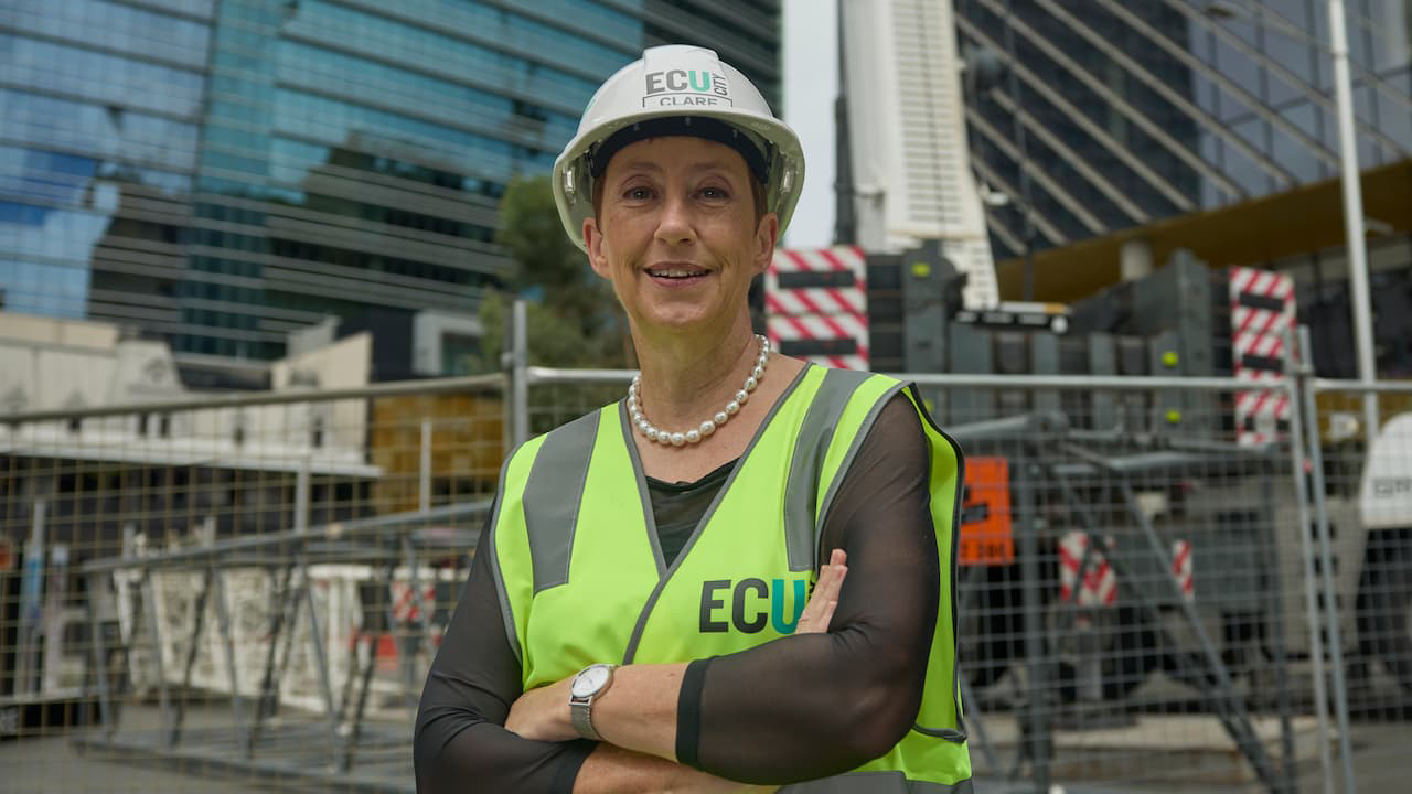 ECU Vice-Chancellor, Professor Clare Pollock onsite at ECU City