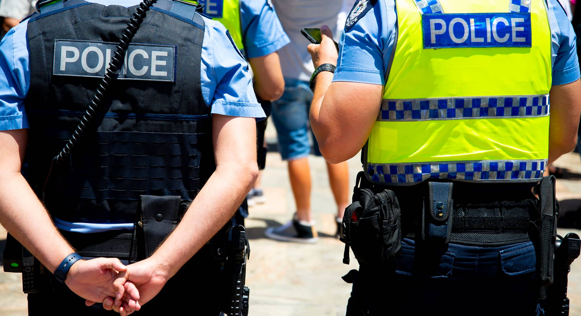 Two police officers in uniform