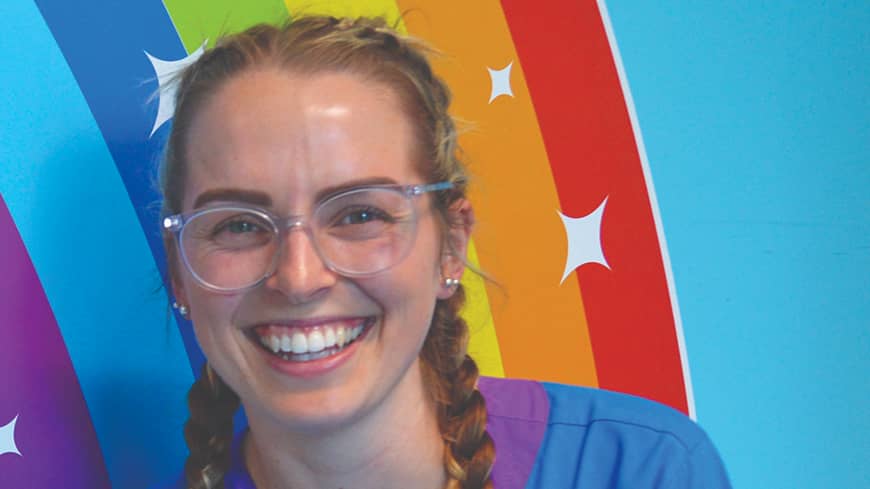 Young woman at a hospital