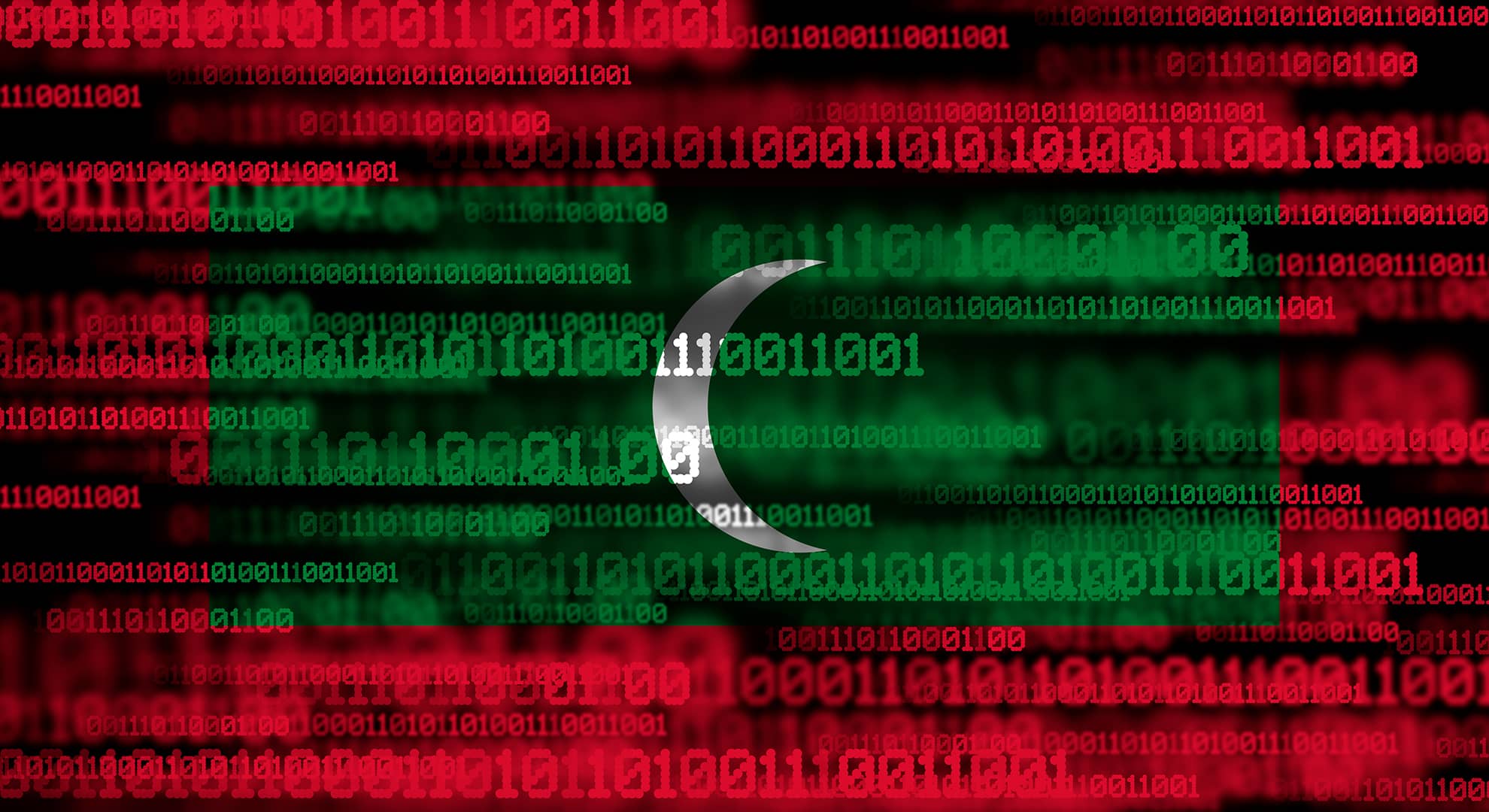 Maldives flag with coding