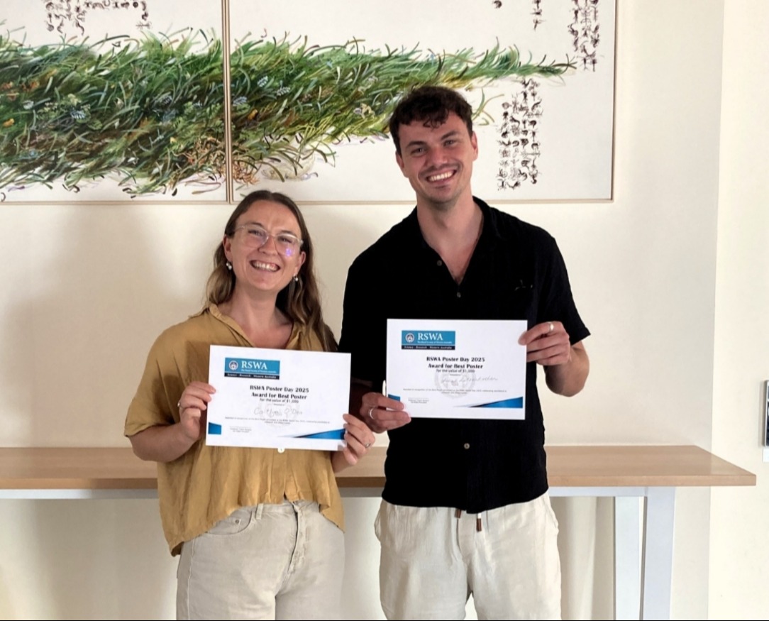 Caitlyn O'Dea CMER PHD Student winning award