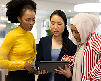 A group of students talking