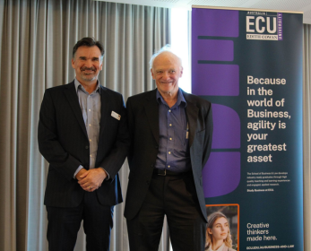 Associate Professor Marcus Cattani and keynote speaker Professor Michael Quinlan