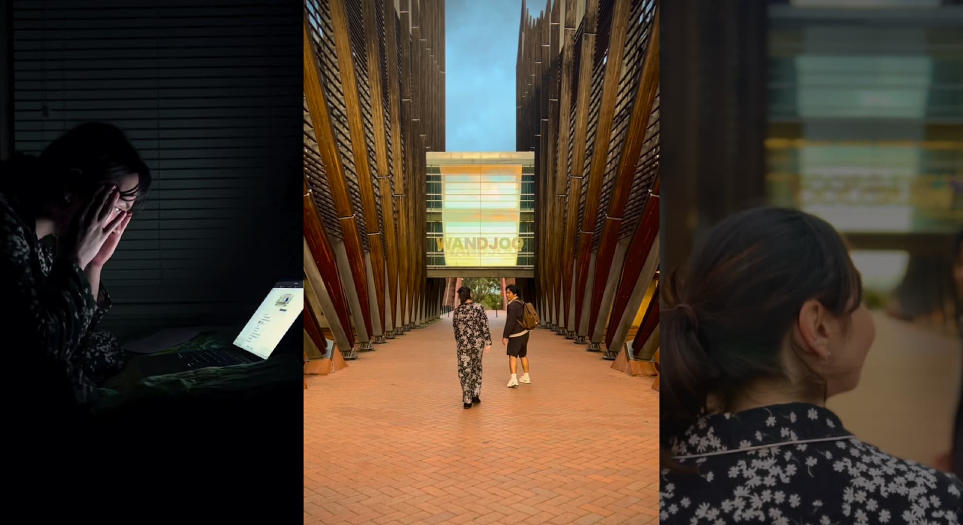 Zoe Langtry researches university options and walks around ECU Joondalup campus.