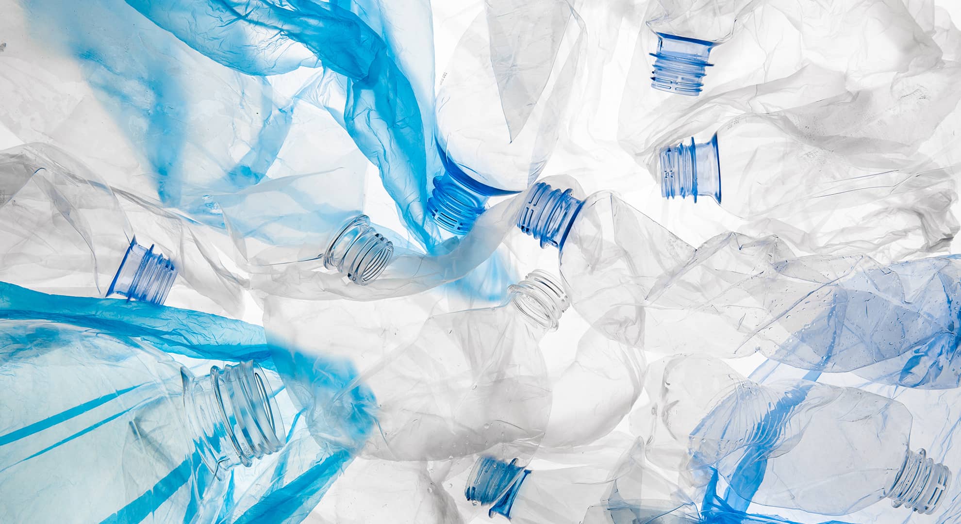 Plastic bags and bottles.