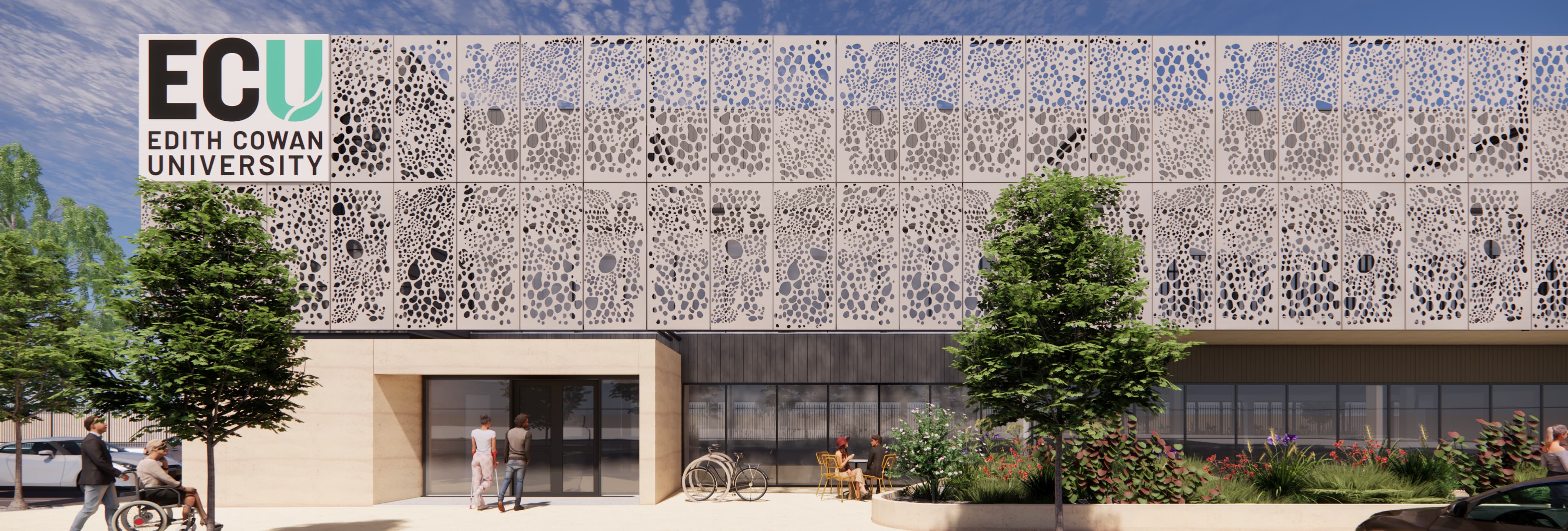 Rendered image of the proposed ECU Health Centre Yanchep.