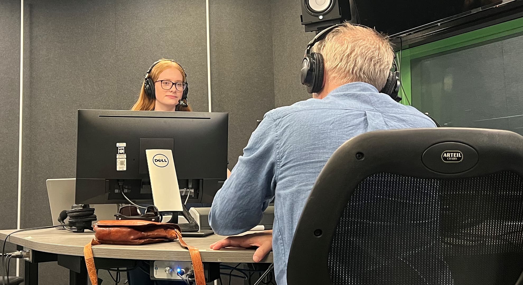 ECU student conducting interviews as part of the Federal Election coverage.