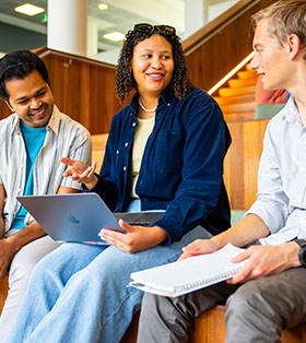 Students learning in an informal setting in the Joondalup Library.