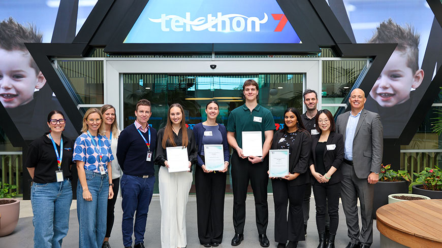Group of people at the entrance to a building