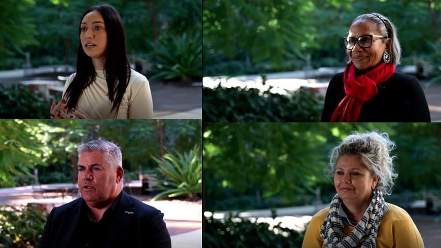 four profile photos of people in a photo montage.