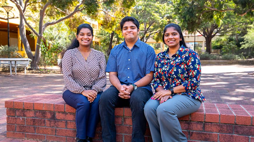 Three siblings at Joondalup campus