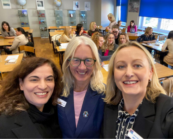 Dr Jalleh Sharafizad, Professor Kerry Brown and Dr Violetta Wilk posing for a selfie at the University College of Enterprise & Administration (WSPA).