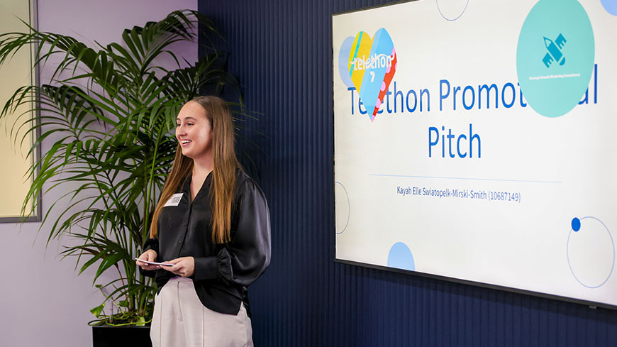 Young student presenting ideas