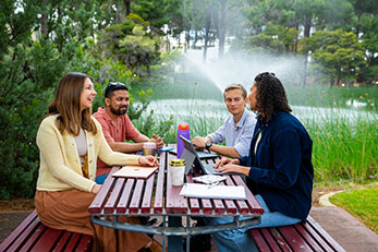 Students on campus 