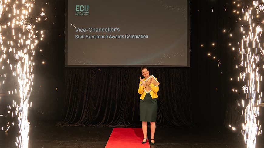 A woman standing in between fireworks